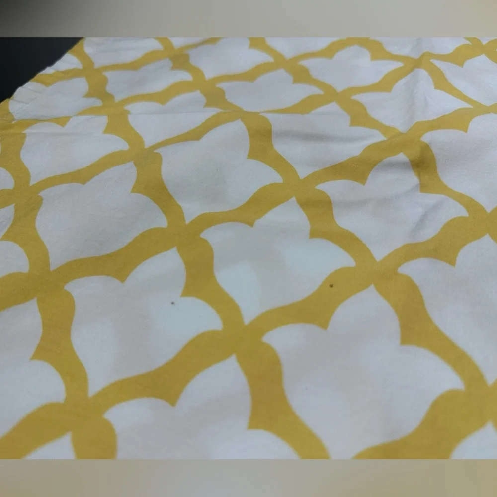 Pottery Barn Marlo Marigold Trellis Print Cotton Shower Curtain